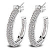 Women Hoop Earrings Lead Free Bridal Fashion Wedding Jewelry - Classic Top Quality Cubic Zircon