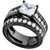 Retro Black Gold Filled Clear CZ -White Sapphire Antique Jewelry Women Fashion Wedding Ring