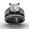 Retro Black Gold Filled Clear CZ -White Sapphire Antique Jewelry Women Fashion Wedding Ring